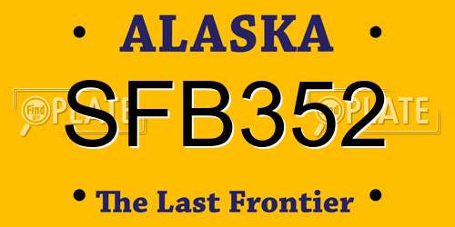 SFB352 Alaska License Plate