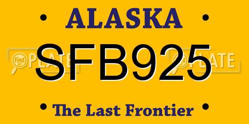 SFB925 Alaska License Plate