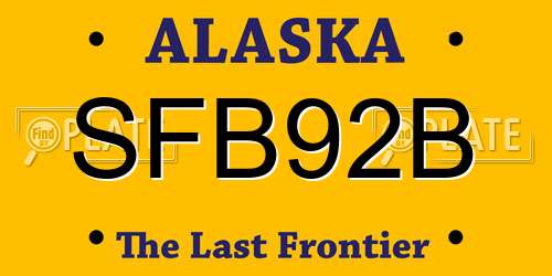 SFB92B Alaska License Plate