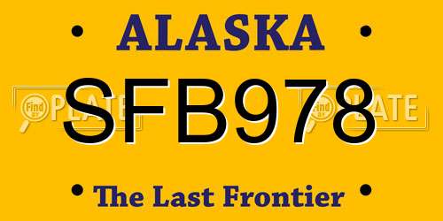 SFB978 Alaska License Plate