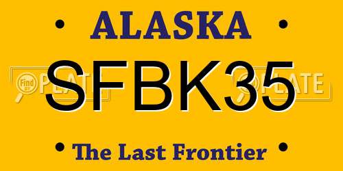 SFBK35 Alaska License Plate