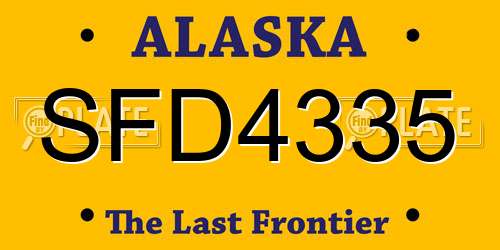 SFD4335 Alaska License Plate