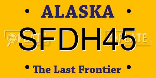 SFDH45 Alaska License Plate