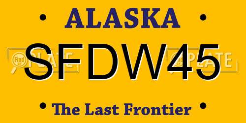 SFDW45 Alaska License Plate