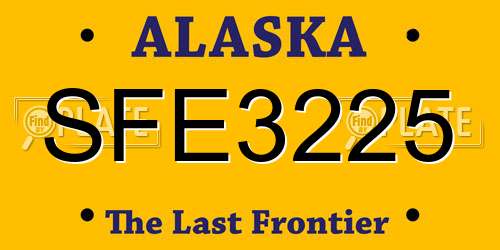 SFE3225 Alaska License Plate
