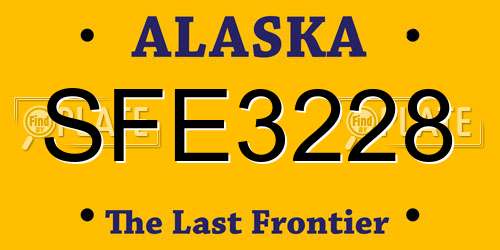 SFE3228 Alaska License Plate