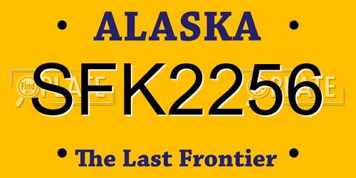 SFK2256 Alaska License Plate