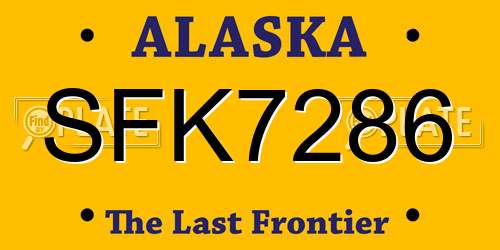 SFK7286 Alaska License Plate