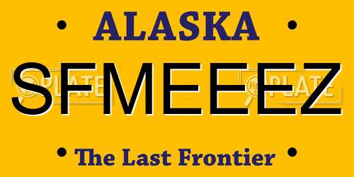 SFMEEEZ Alaska License Plate