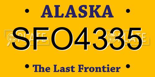 SFO4335 Alaska License Plate