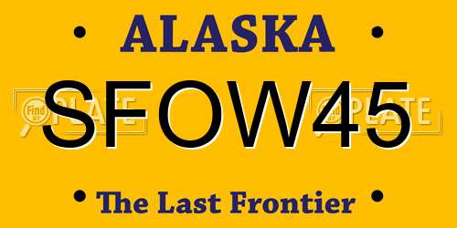 SFOW45 Alaska License Plate