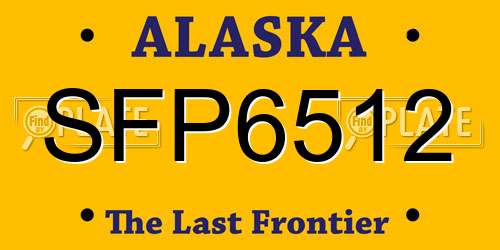 SFP6512 Alaska License Plate