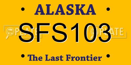 SFS103 Alaska License Plate