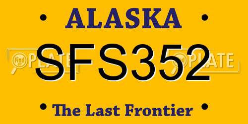 SFS352 Alaska License Plate