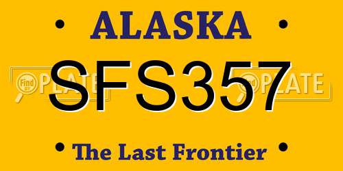SFS357 Alaska License Plate