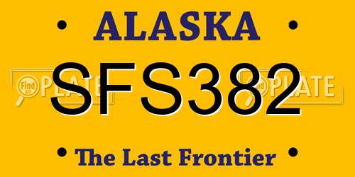 SFS382 Alaska License Plate