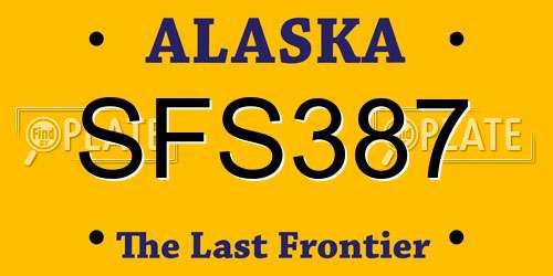 SFS387 Alaska License Plate