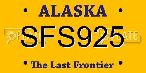 SFS925 Alaska License Plate
