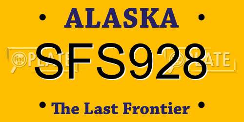 SFS928 Alaska License Plate