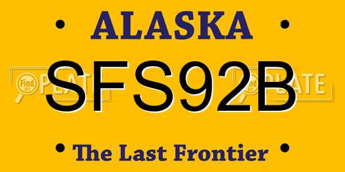 SFS92B Alaska License Plate