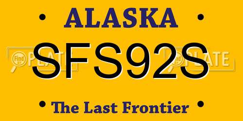 SFS92S Alaska License Plate
