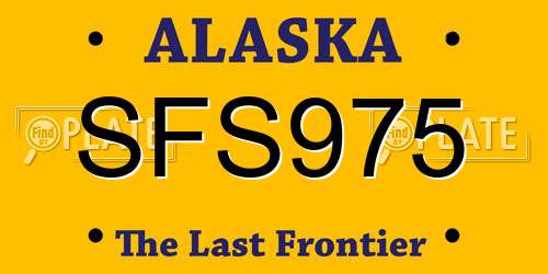 SFS975 Alaska License Plate