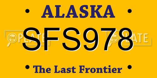 SFS978 Alaska License Plate