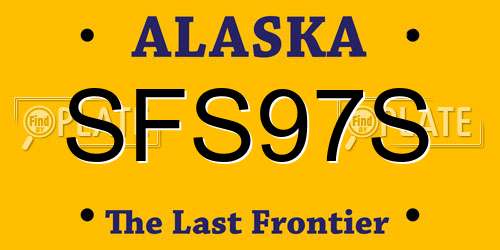 SFS97S Alaska License Plate