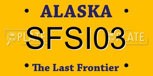 SFSI03 Alaska License Plate