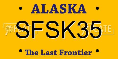 SFSK35 Alaska License Plate
