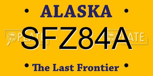 SFZ84A Alaska License Plate
