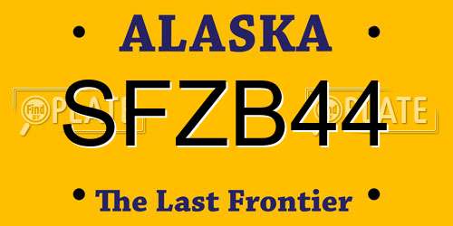 SFZB44 Alaska License Plate
