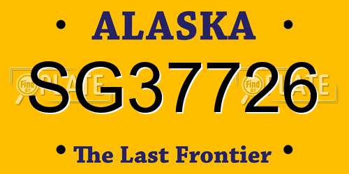 SG37726 Alaska License Plate