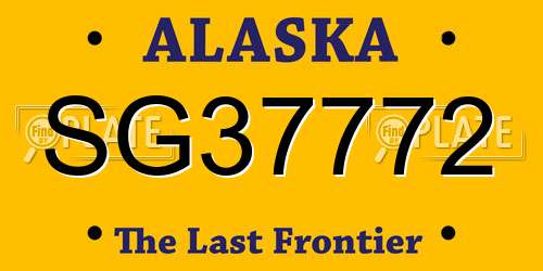 SG37772 Alaska License Plate