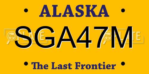 SGA47M Alaska License Plate