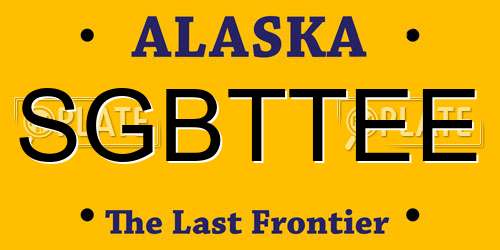 SGBTTEE Alaska License Plate