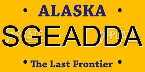SGEADDA Alaska License Plate