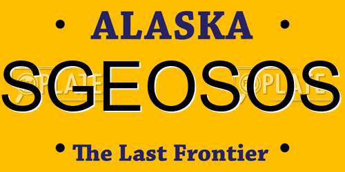 SGEOSOS Alaska License Plate