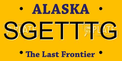 SGETTTG Alaska License Plate