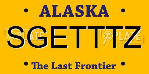 SGETTTZ Alaska License Plate