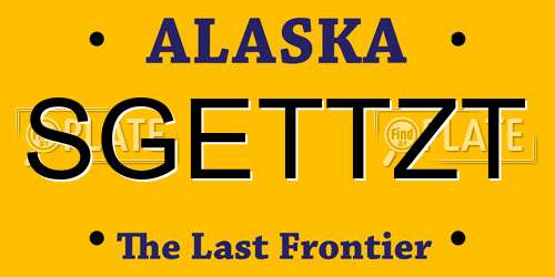 SGETTZT Alaska License Plate