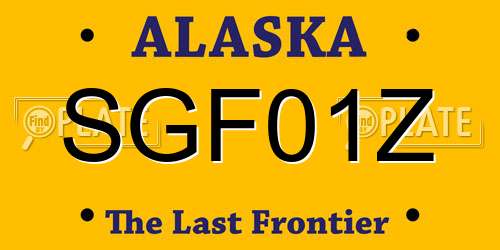 SGF01Z Alaska License Plate