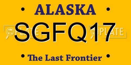 SGFQ17 Alaska License Plate