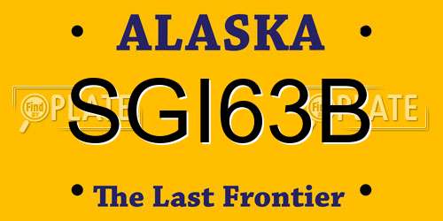SGI63B Alaska License Plate