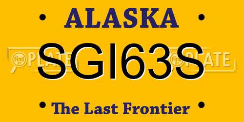 SGI63S Alaska License Plate