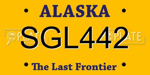 SGL442 Alaska License Plate