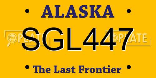 SGL447 Alaska License Plate