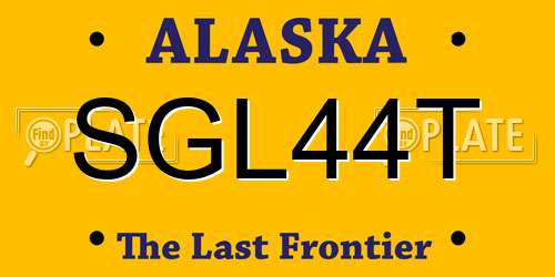 SGL44T Alaska License Plate