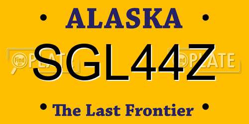 SGL44Z Alaska License Plate