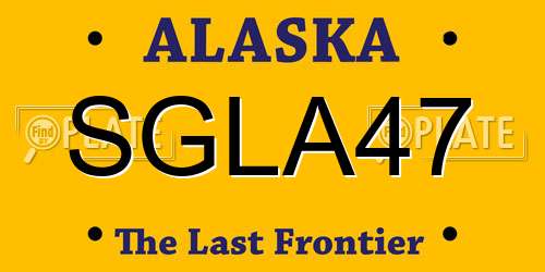 SGLA47 Alaska License Plate
